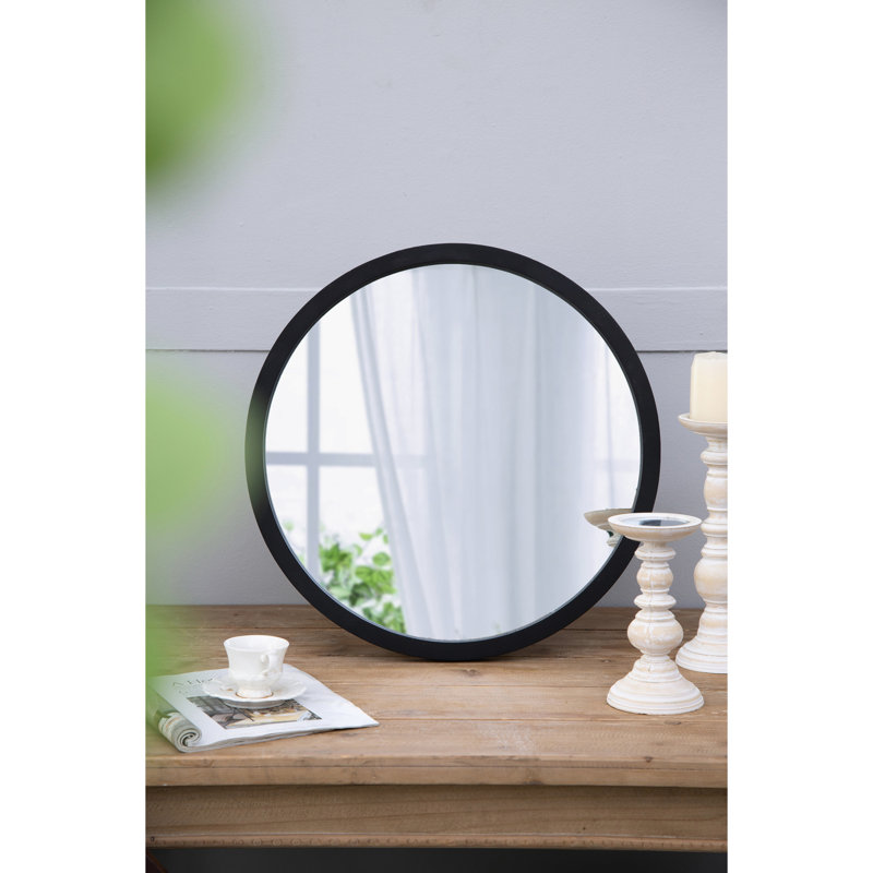 Miroir mural 20 po avec cadre en bois foncé - pour le salon, la salle à manger, le vestibule, la salle de bain, le bureau