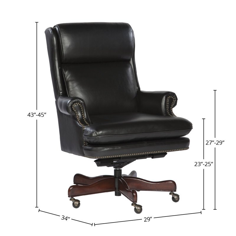 Anabelle Leather Swivel Executive Chair, Black