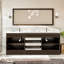 Wauconda Meuble-lavabo double en chêne gris avec plateau en acrylique et lavabos intégrés