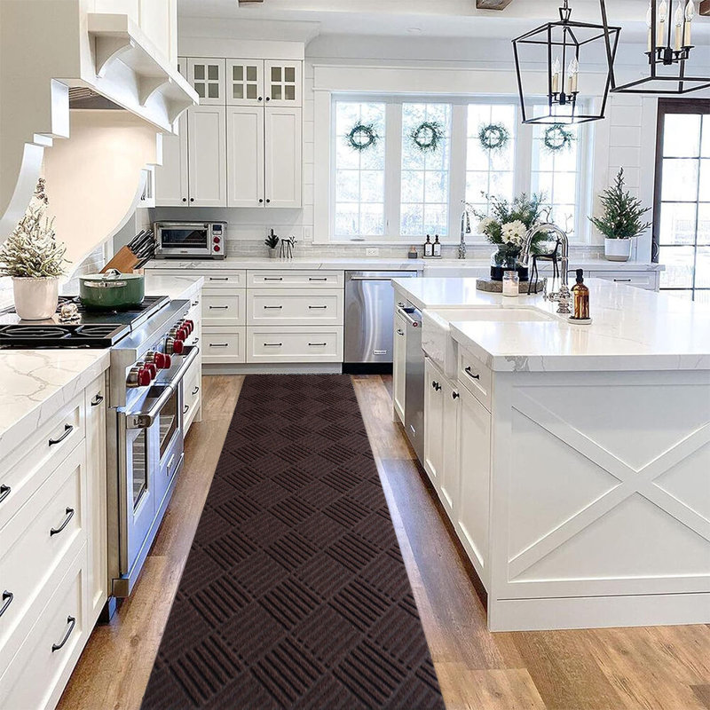 Washable Runner Rug with Non-Slip Backing, Polyester Carpet for Hallway & Entryway, Runner 1' x 71'