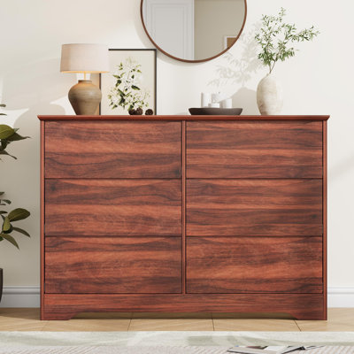 Commode en bois Ã  8 tiroirs, armoire moderne haute avec rangement profond, grande commode avec plateau large, commode longue pour chambre Ã  coucher, salon, entrÃ©e, chambre d'enfant, noyer rouge