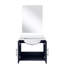 Meuble-lavabo bleu marine - 24 po X 22 po, comptoir en quartz, miroir, comptoir de salle de bain à compartiment spacieux, tiroir à fermeture en douceur inclus