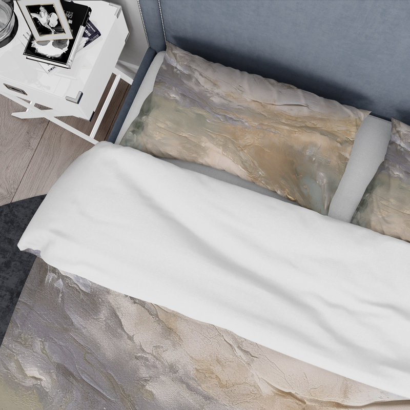 Ensemble de housse de couette abstrait Serene Sens sensibilité In Gentle Retro Tones II - Microfibre de polyester