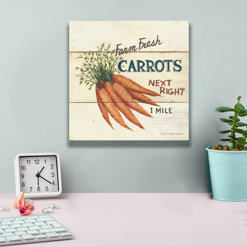 Art mural sur toile Epic Graffiti «Farm Fresh Carrots» par David Carter Brown, H 12 po x l 12 po x P 0,75 po
