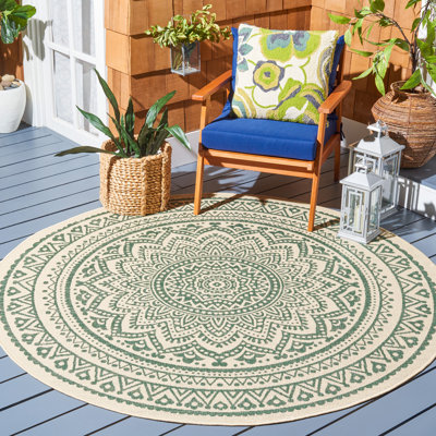 Tapis oriental intérieur / extérieur beige / vert Cervantez