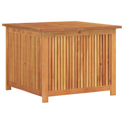 vidaXL Outdoor Storage Box , 55 Gal Deck Box, Solid Acacia Wood with Water-Resistant Bag, Natural 29.5"x29.5"x22.8" by VidaXL