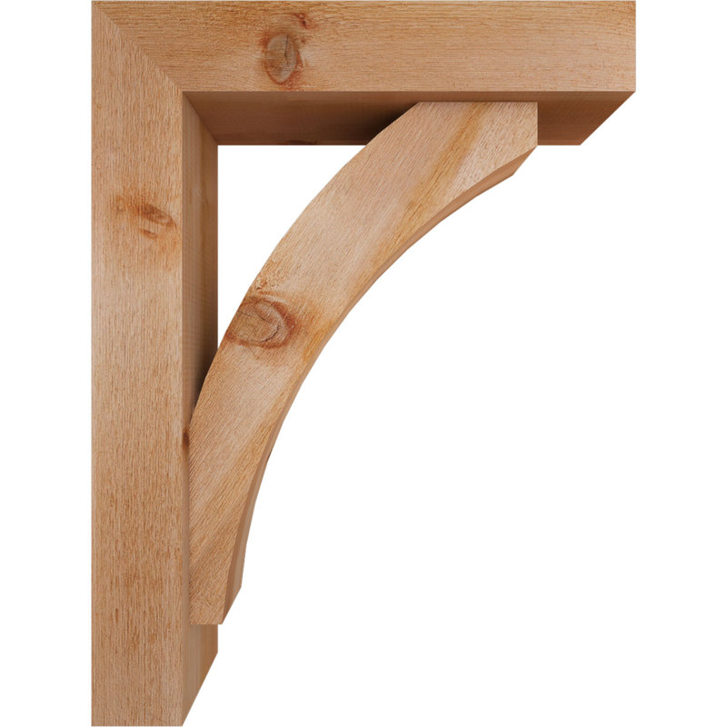 Thorton Block Bracket with Offset Brace, 32 x 24, 6"W Western Red Cedar (Rough Sawn)