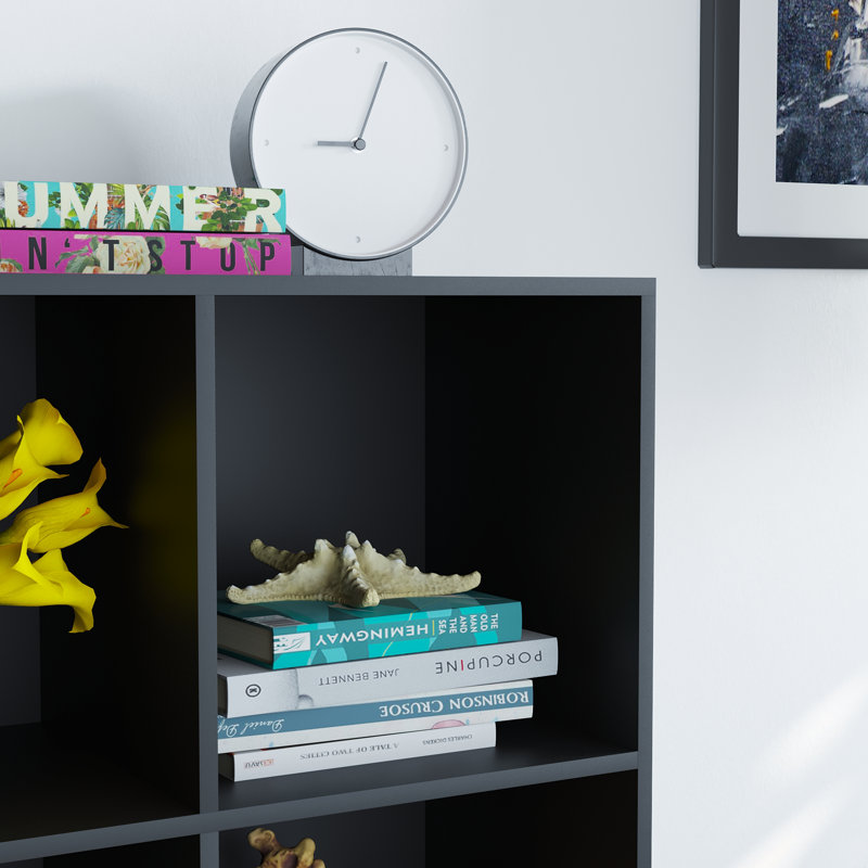 Oreland Cube Bookcase, Black, 96.5cm H x 64.5cm W x 29cm D