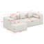 Canapé à combinaison libre avec méridienne en L, canapé modulaire rembourré modulaire de 101,2 po avec assise profonde et deux poches latérales-1449903036