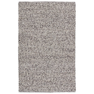 Hadren QTM05 Handmade Solid White and Gray Area Rug