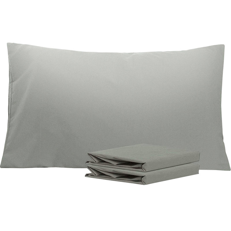 Taies d'oreiller de lit, 1800 taies d'oreiller en microfibre brossée avec fermeture à enveloppe - NTBAY, Gris fumé