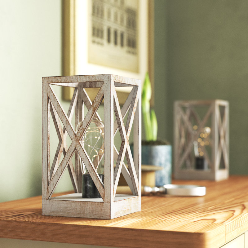 Savanah Wood Table Lamp, White