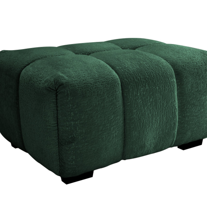 Ensemble de canapé modulaire luxueux en chenille avec repose-pieds, rembourrage profond et conception capitonnée moderne