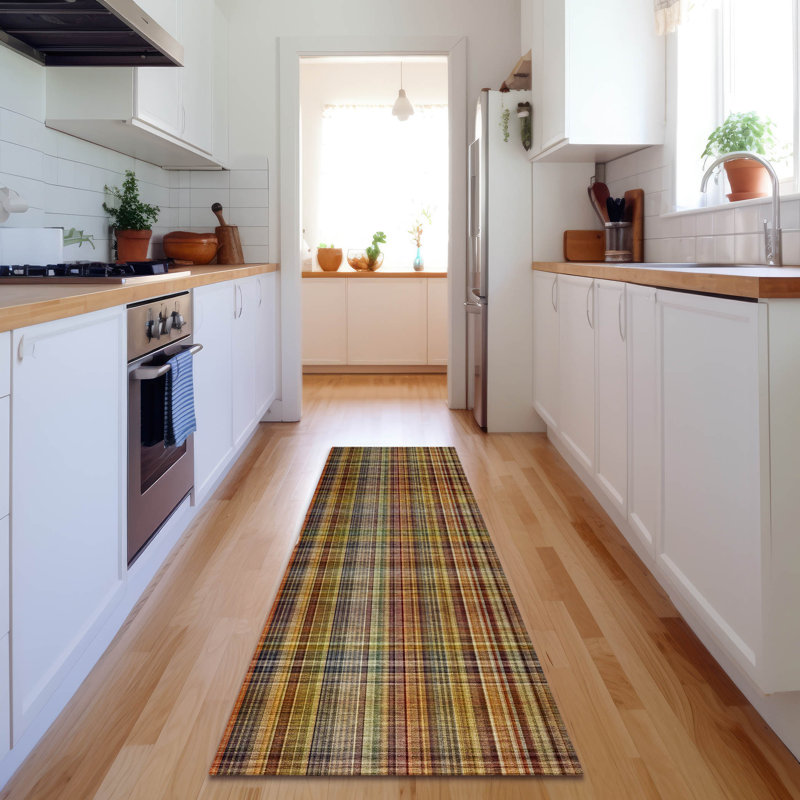 Premium Machine Washable Cerrito AMF541 Paprika Rug, Runner 2'3" x 7'6"