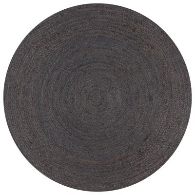 Round Solid Colour Hand Woven Area Rug