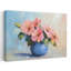 Hibiscus, fleurs, vase bleu, contemporain, nature paisible, printemps, art mural-473394528