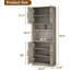 Armoire de rangement de 71 pouces de hauteur avec comptoir avec armoires de cuisine avec étagère à micro-ondes à DEL