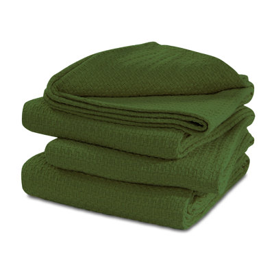 100% coton, couverture de lit thermique tissée, super douce, superposable et superposable pour toutes les saisons