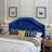 Linen Upholstered Headboards With Metal Leg-594825624