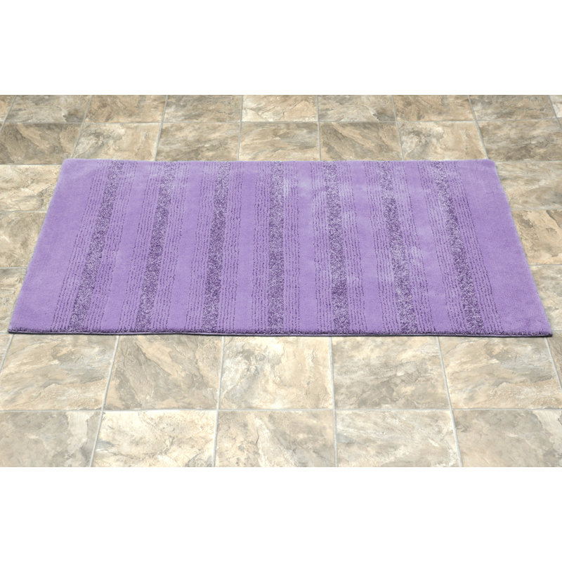 Nylon Bathroom Mat with Non-Slip Appliance Niala, 2 pi 6 po x 4 pi 2 po, Mauve