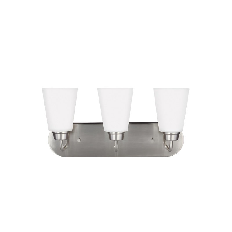 Kerrville Three Light Wall / Bath from Generation Lighting , Brushed Nickel, No