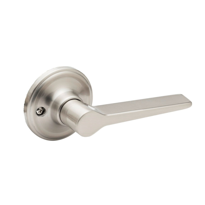 Faux levier de porte résidentiel de style moderne Mid-Century, Acier inoxydable satiné