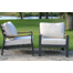 Black Aluminum Armchairs with Sunbrella