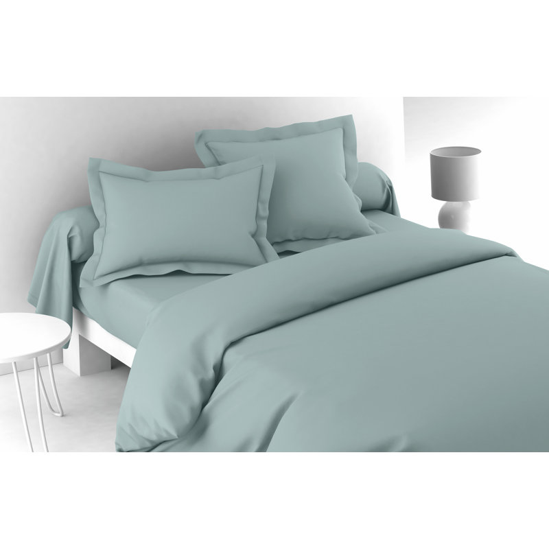 Vexin 100% Cotton Percale Fitted Sheet, Queen, Cumulus