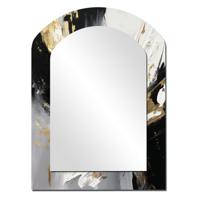 Mystery Awakening V - Abstract Asymmetrical Decorative Wall Mirror, Modern Freeform Mirror, Printed Metal Art