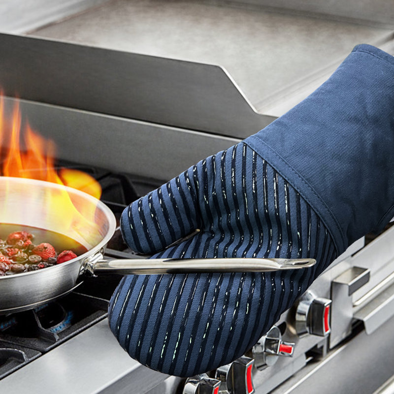 FabStyles Cotton Oven Mitt Set, Blue