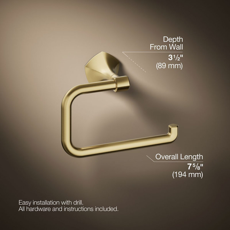 Occasion Towel Ring, Vibrant Brushed Moderne Brass