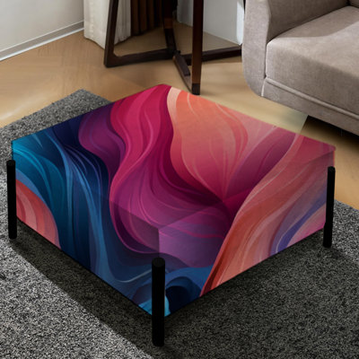 Rose mystique Aura Symphony Waves - Grand repose-pieds carré abstrait