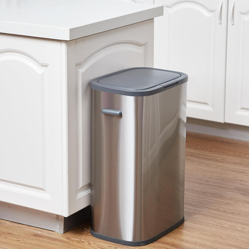 Kitchen Trash Can, 55L/14.5 Gallon Rectangular Trash Can With Pop-Up Lid