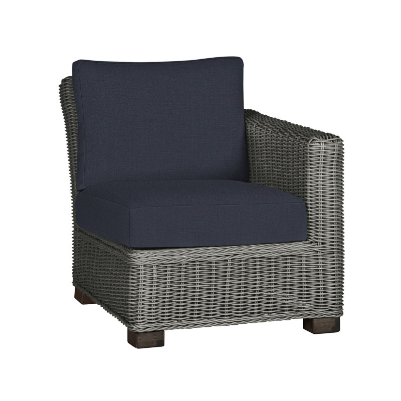 Canapé modulaire rustique tissé à droite - gris ardoise, Gris ardoise, Pas de soudure, InsideOut® Rollo ‑ lin crème