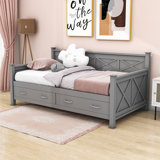 Paskal Twin Size 2 Drawers Wooden Daybed