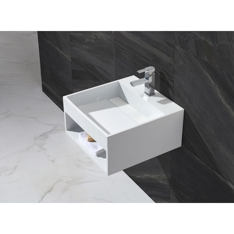 Kingsman Hardware 19.63 " Solid Surface Square Bathroom Sink