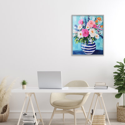 Flowers in Vase Framed Giclee, design by Petal Prints Design