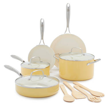 Gotham Steel Natural Collection 12 Piece Cookware Set in Cream