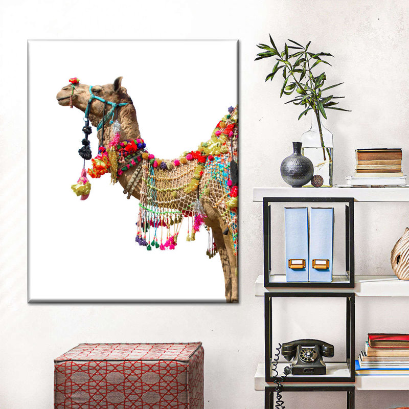 Chameau traditionnel sur toile, H 24 po x l 30 po