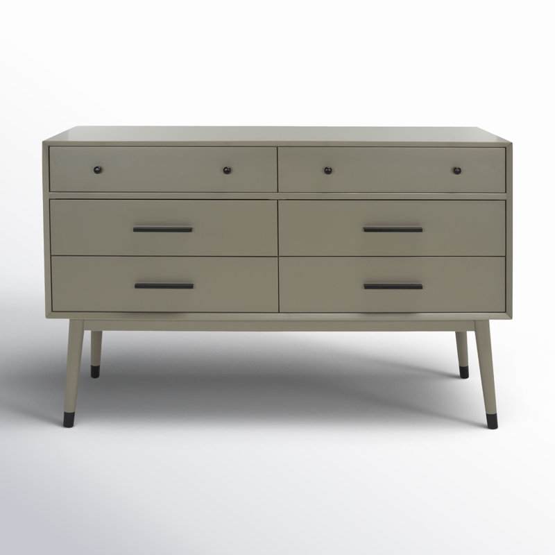 Commode double 6 tiroirs Samuel, Gris foncé