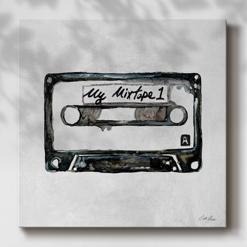 «Retro Cassette I» sur toile, H 32 po x l 32 po x P 1,5 po