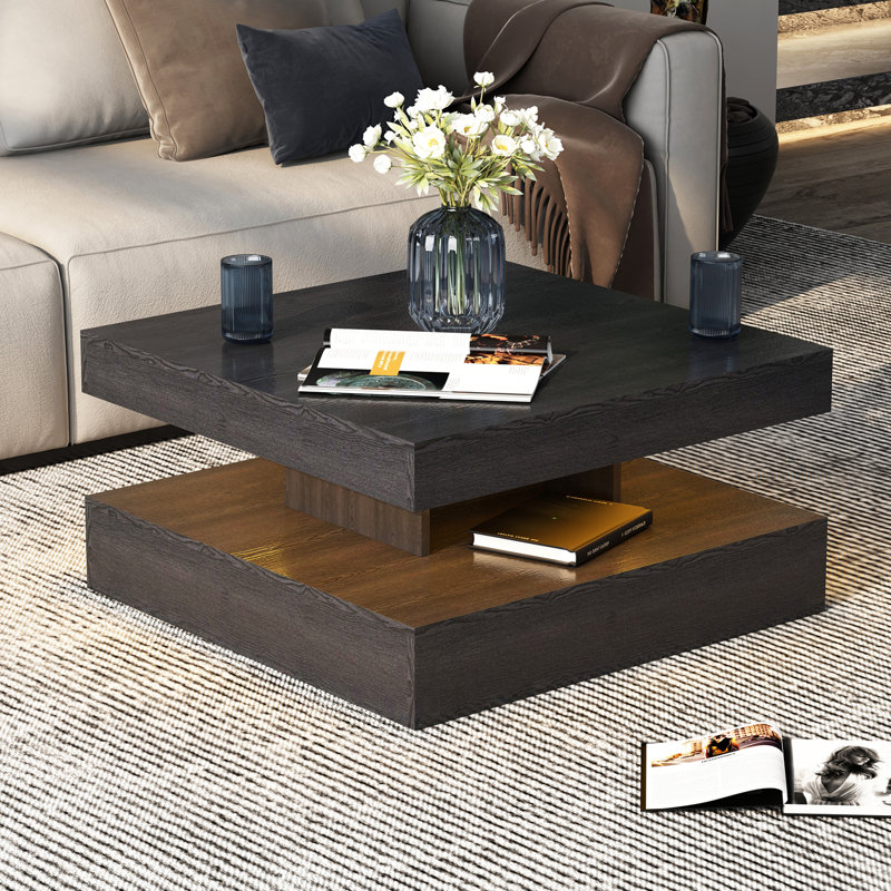 LED Coffee Table with Storage Modern