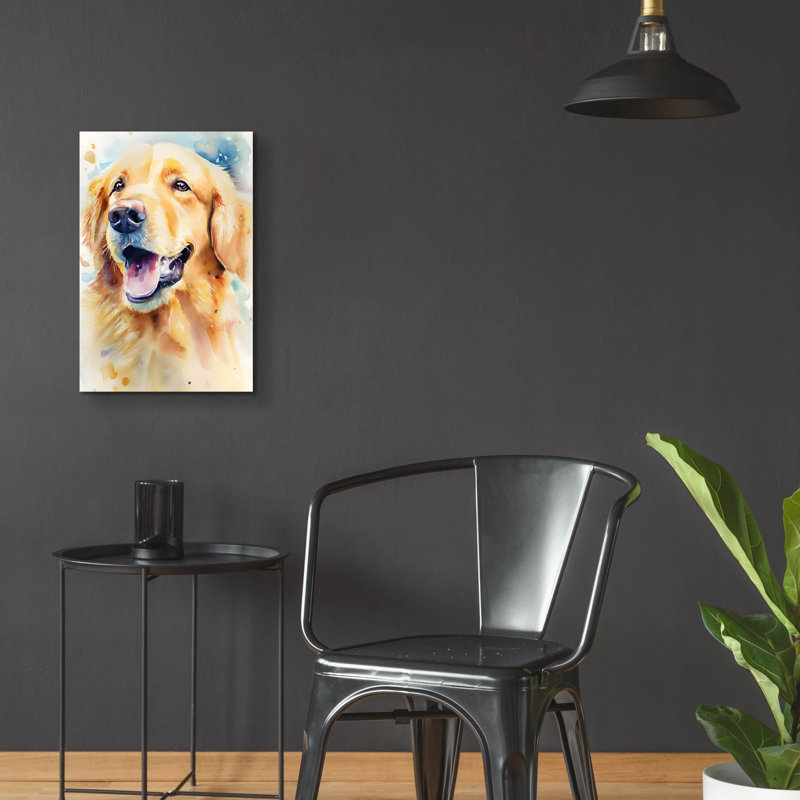 "Golden Retriever" par Petals Prints Design, H 24 po x l 16 po x P 0,2 po