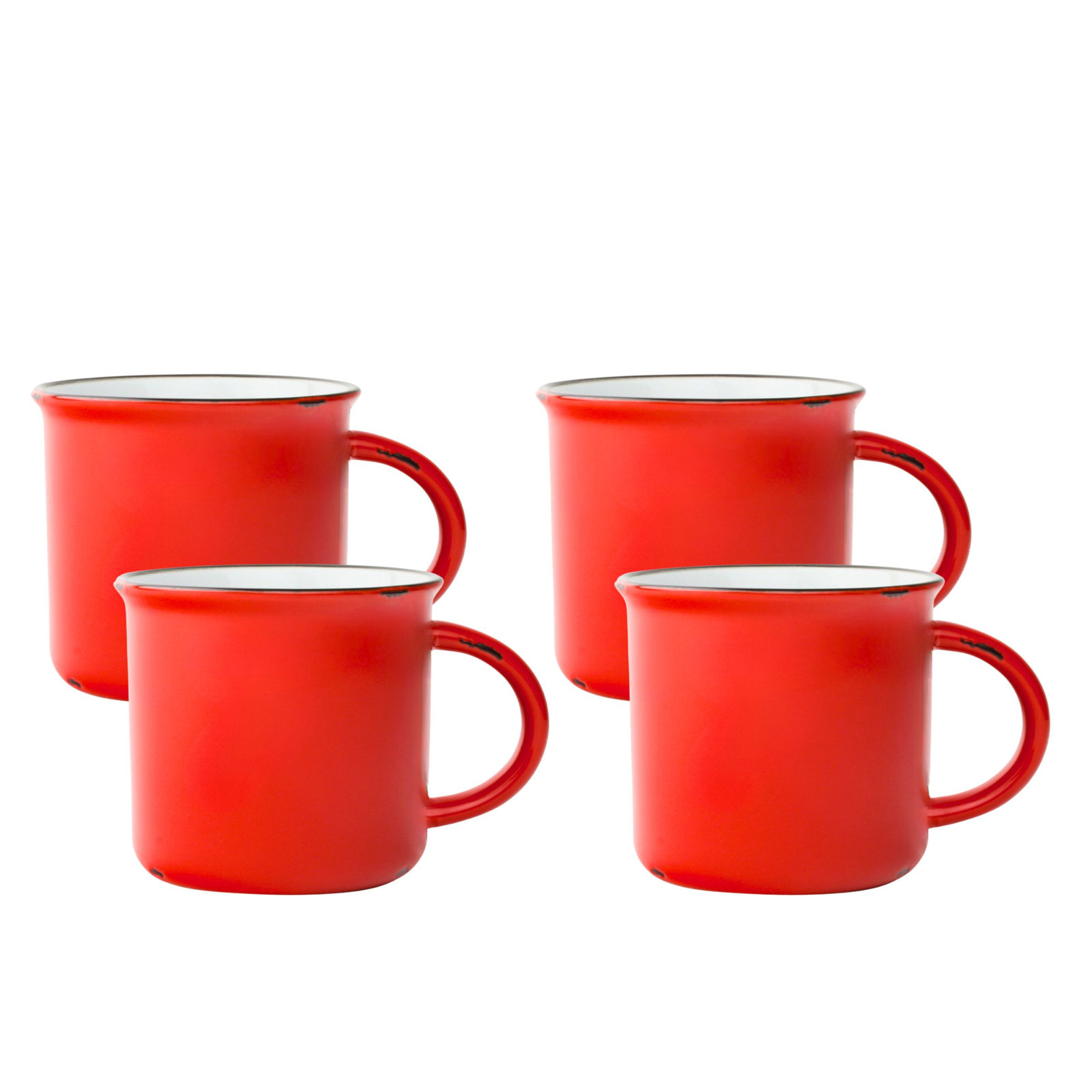 Tinware Stoneware Mug, Red