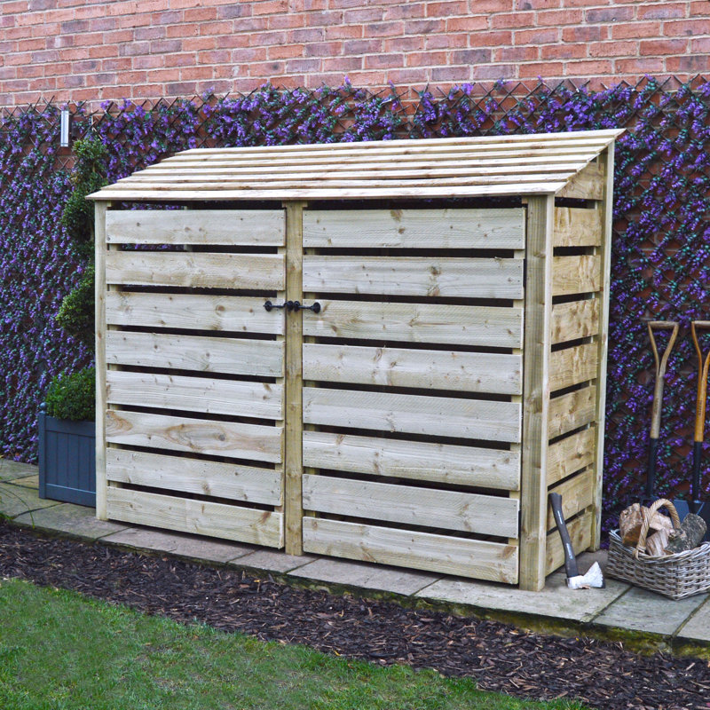 Troutville 230cm W x 80cm D Solid Wood Log Store, Light Green