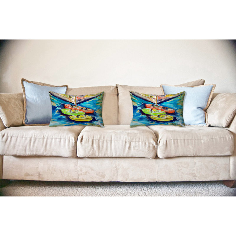  Housse et insert de coussin rectangulaire d'extérieur Kayaks, 16 po x 20 po