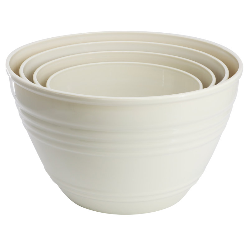Martha Stewart 8 Piece Plastic Storage Bowl Set with Lids in Linen