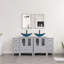 Meuble-lavabo double autoportant de 72 po avec plateau en verre et miroir Base color: BlackSink color: Blue-1852763418-1852763423