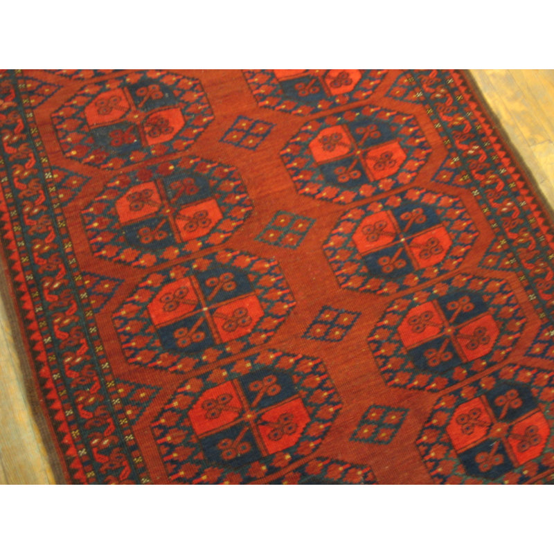 Bold Tribal Geometric Antique Bokhara Design Afghan Baluch Rug
