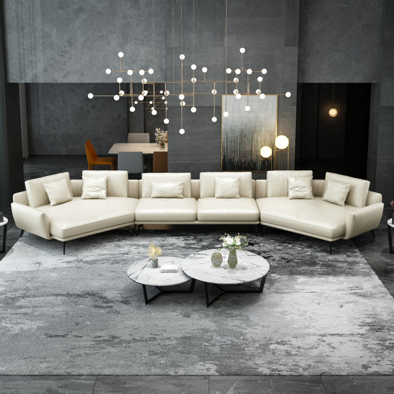 Canapé modulaire en cuir 3 pièces Purvis